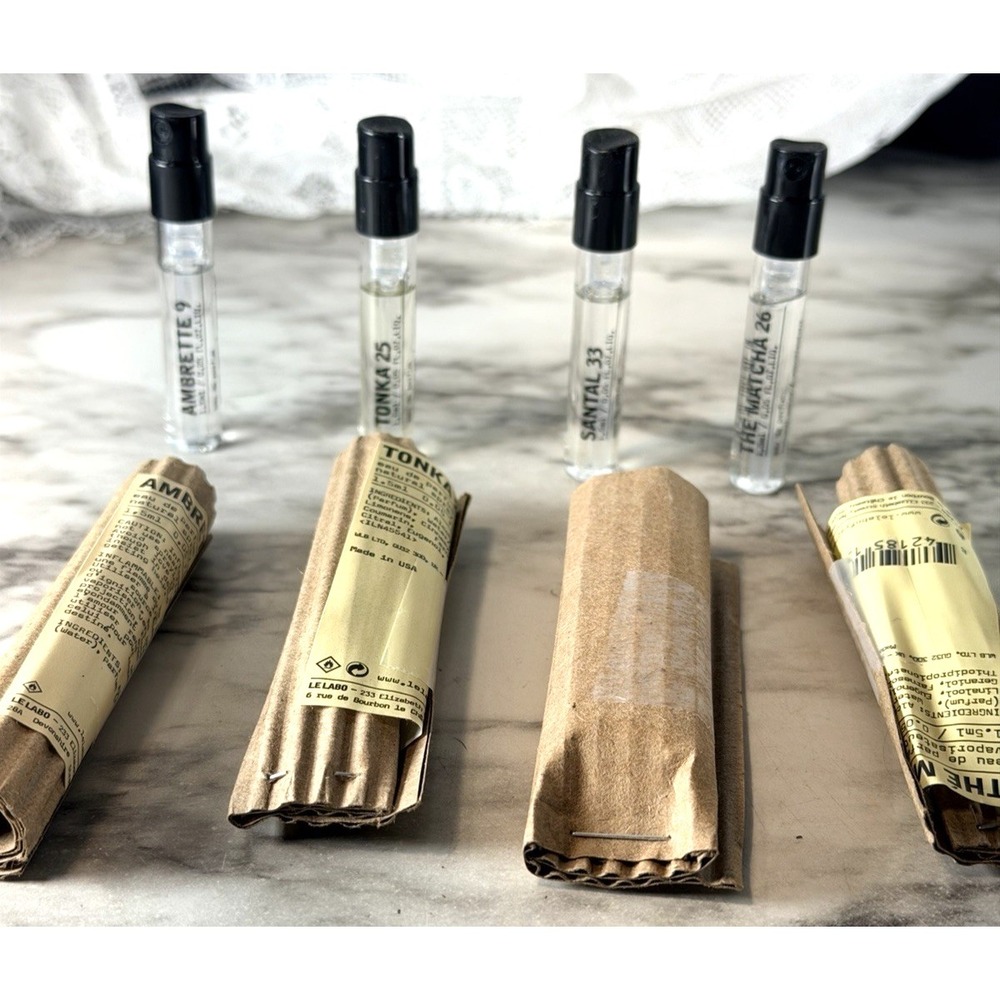 4 MIXED LE LABO SCENTS ~AMBRETTE 9, TONKA 25, SANDAL 33, MATCHA 26 (2998)